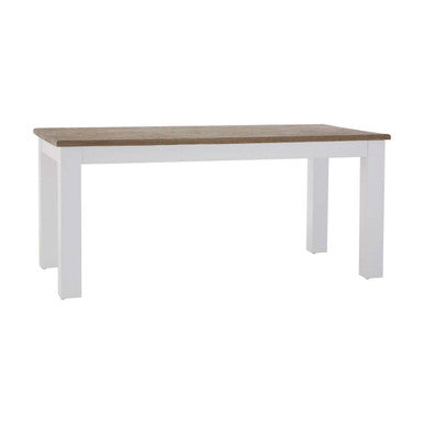 White Dining Table with Golden Oak Effect Tabletop, Hampstead