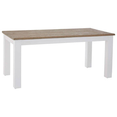 White Dining Table with Golden Oak Effect Tabletop, Hampstead