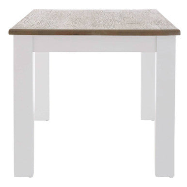 White Dining Table with Golden Oak Effect Tabletop, Hampstead