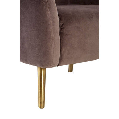 Louxor Grey Velvet Round Armchair