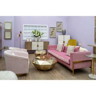 3 Seater Pink Sofa, Rena