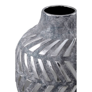 Helaine Grey and Silver Large  Vase
