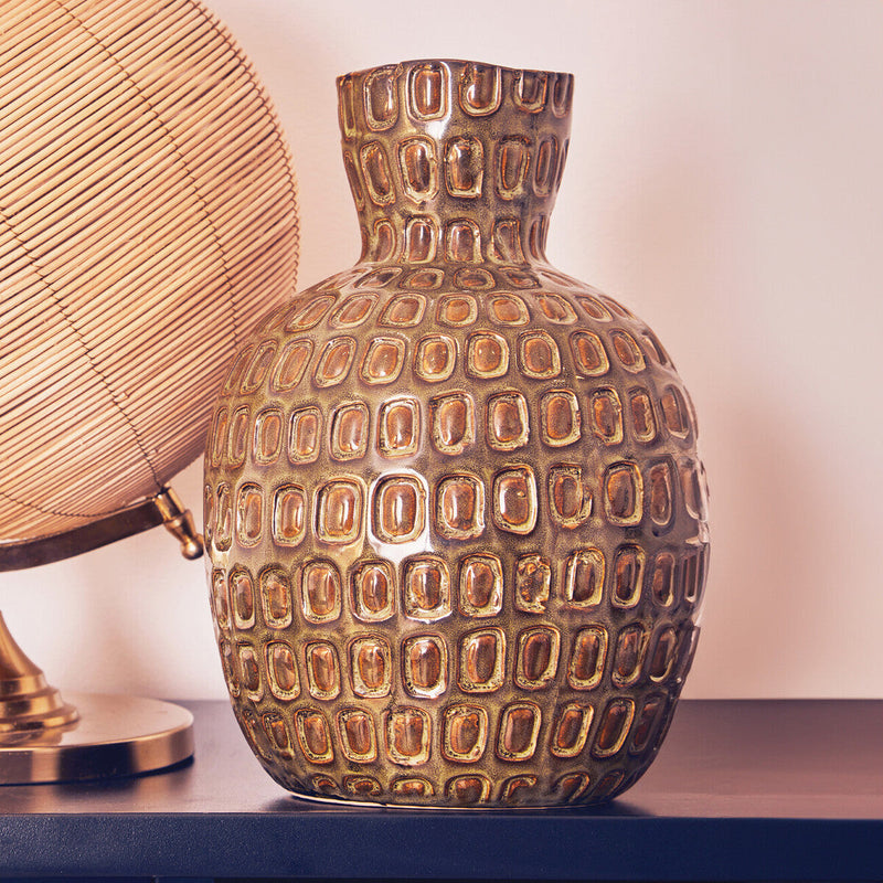 Yana Large Green Textured Ceramic Vase