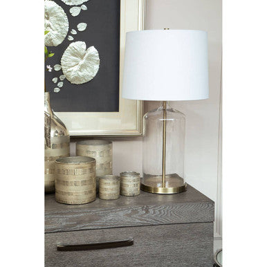 Briella Glass Vase in Silver and Copper