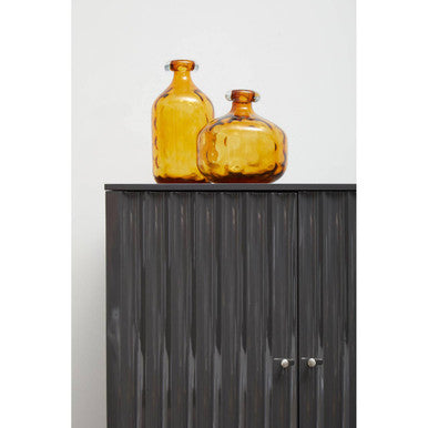 Huda Amber Tall Glass Bottle Vase