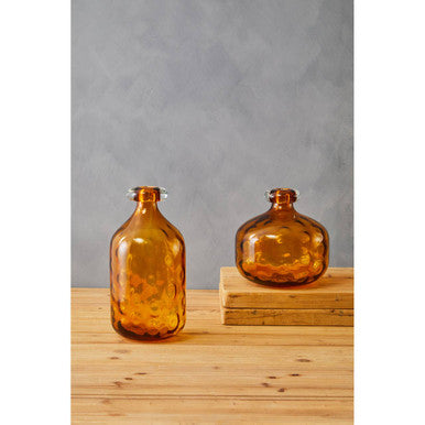 Huda Amber Tall Glass Bottle Vase