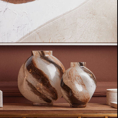 Heba Brushstroke Design Small Glass Vase