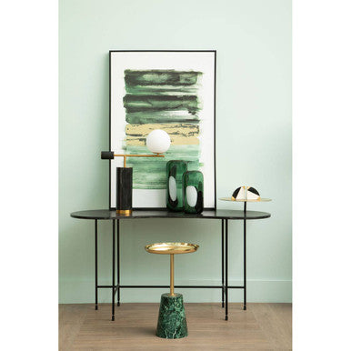 Hania Small Green Glass Vase with Abstract Pattern