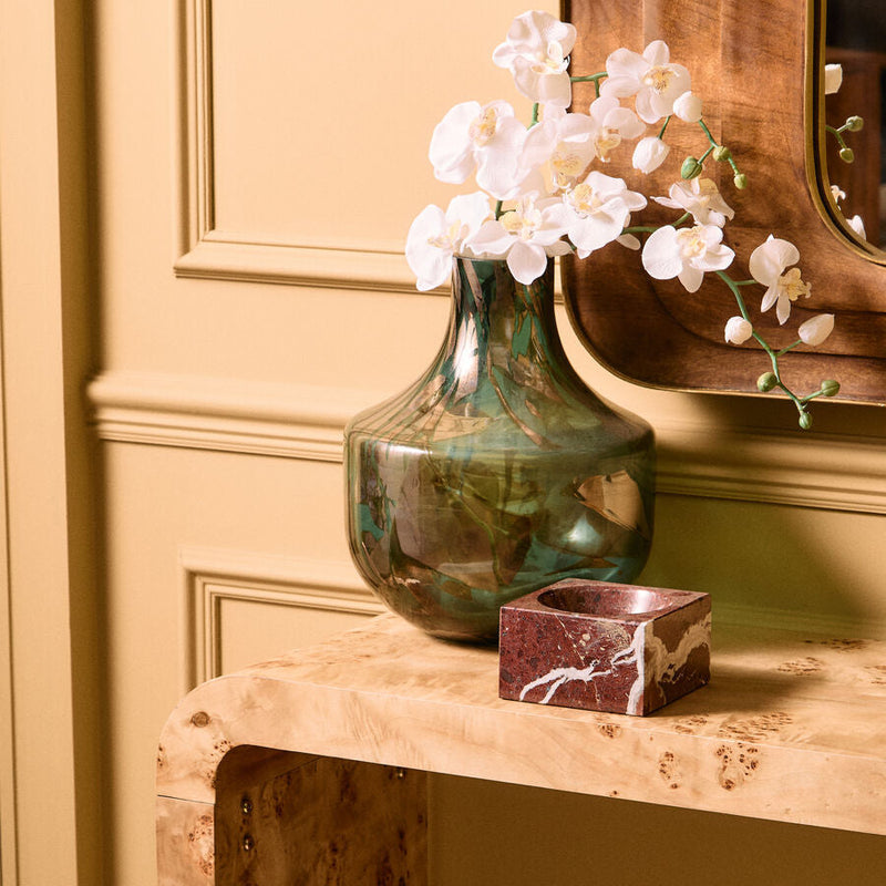 Herbie Green and Gold Large Glass Vase