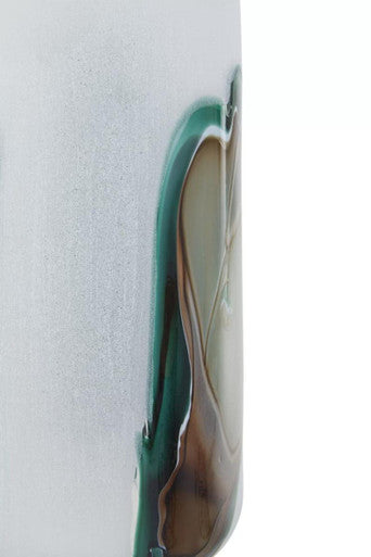 Hakan Tall Glass Vase with Marbled Design