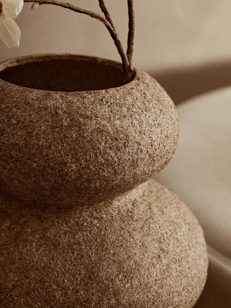 Sanai Cotton Mache And Coco Shell Bubble Vase