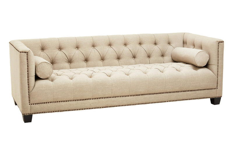 3 Seater Stone Fabric Sofa, Surina
