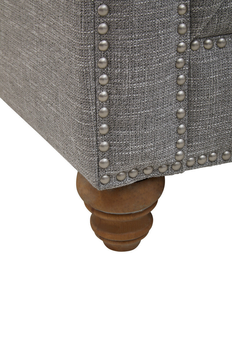 3 Seater Grey Linen Sofa, Stella