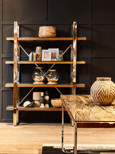 Kerala Natural Wood Four Tier Shelf Unit