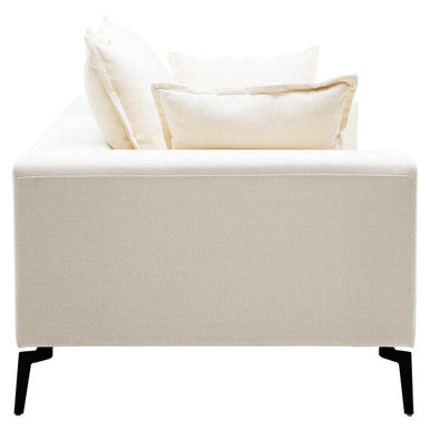 3 Seater Textured Fabric Cream Sofa, Avignon