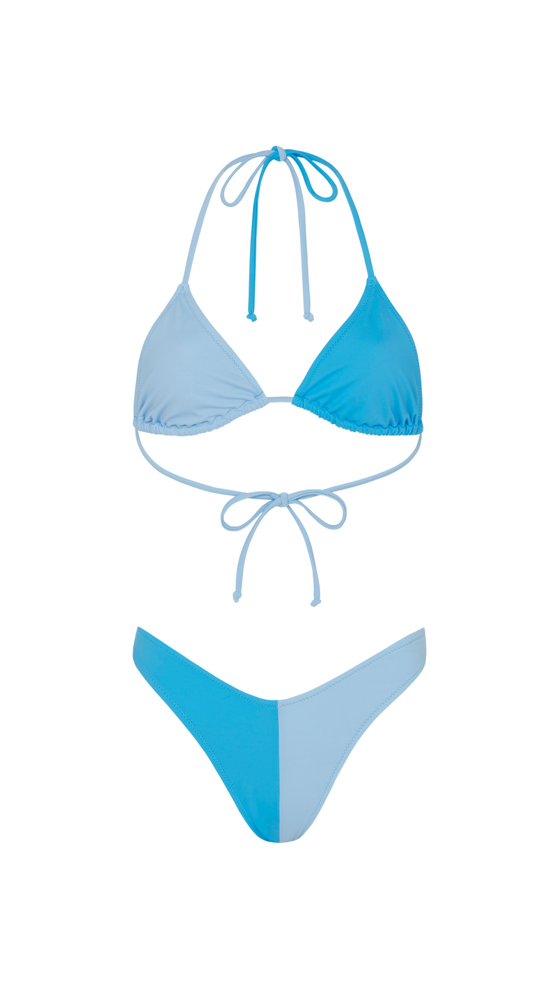 Blue Colour Duo Bikini Bottom