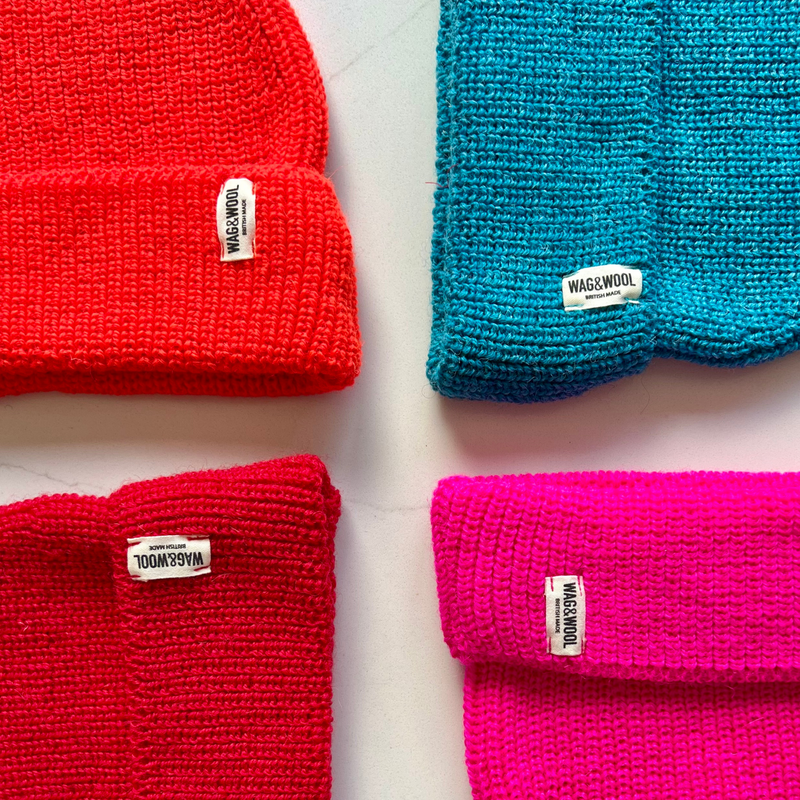 Cherry Red British Wool Beanie Hat