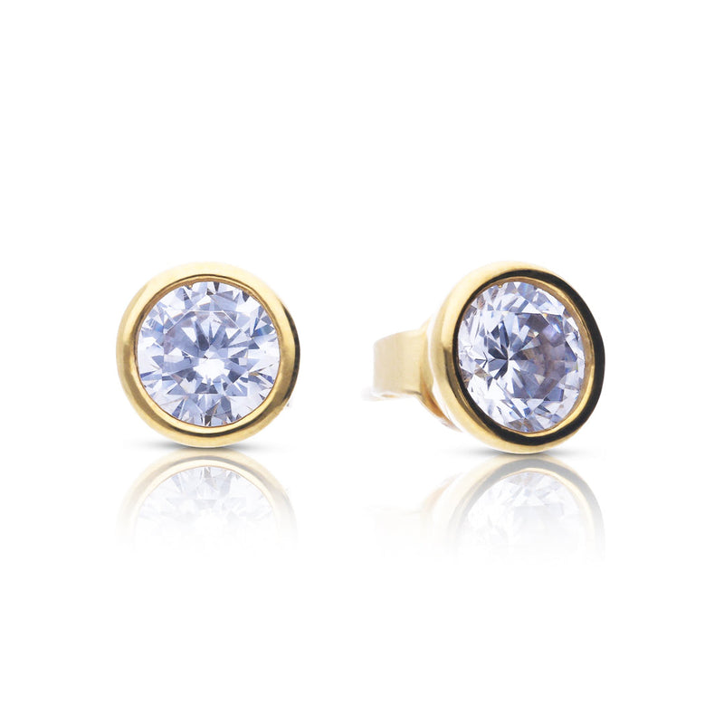 Diamonfire Bezel Set Solitaire Stud Earrings