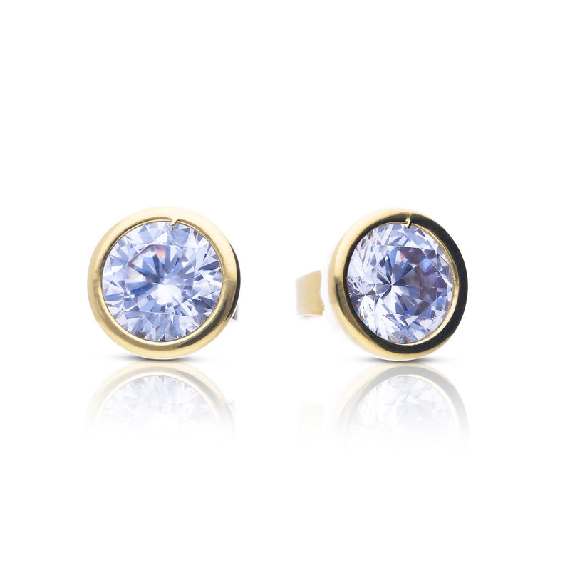 Diamonfire Bezel Set Solitaire Stud Earrings