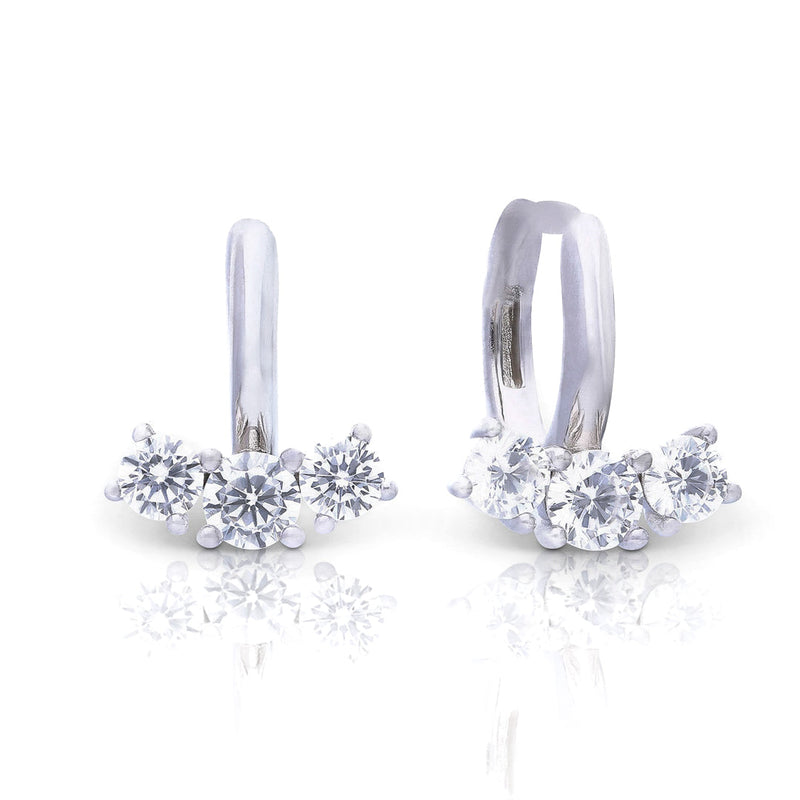 Diamonfire Trilogy Zirconia Hoop Earrings