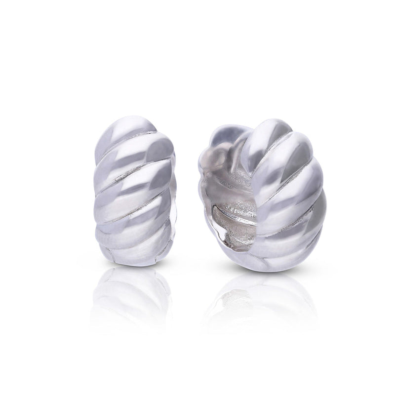 Diamonfire Plain Ridged Hoop Earrings