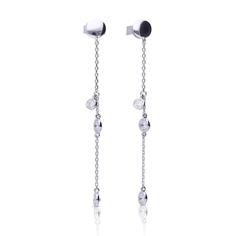 Diamonfire Bezel Set Zirconia Drop Earrings