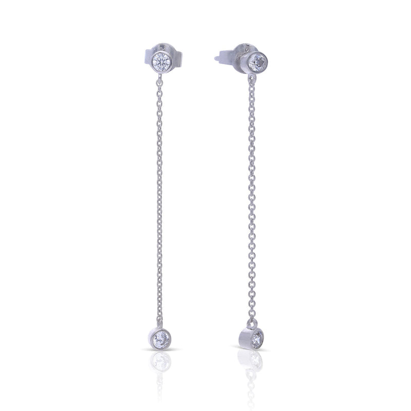 Diamonfire Bezel Set Chain Drop Earrings
