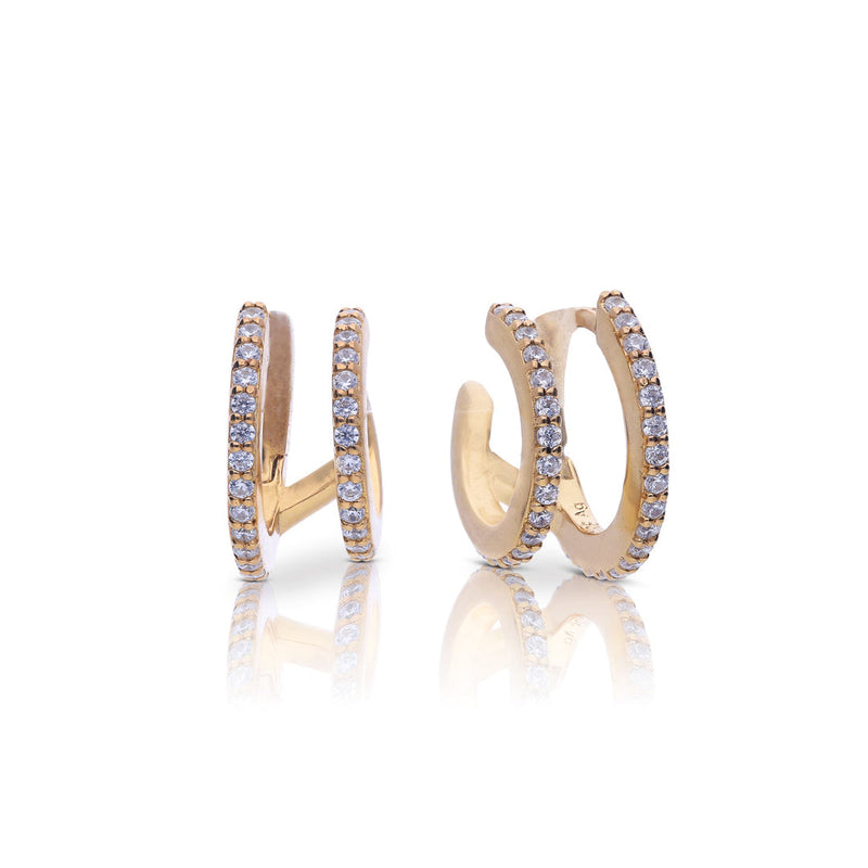 Diamonfire Double Row Hoop Earrings