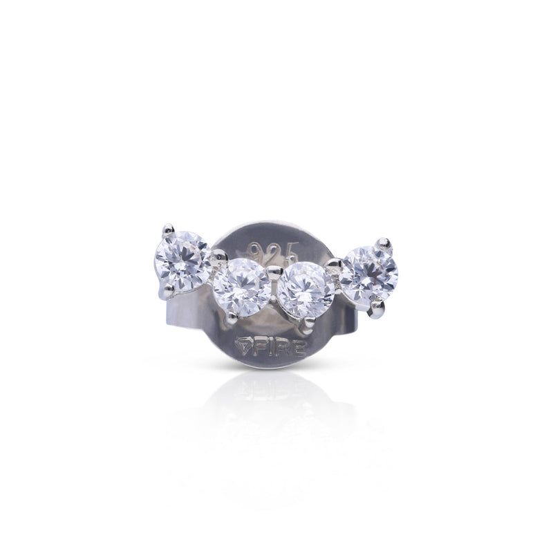 Diamonfire Single Four Stone Crawler Stud Earring