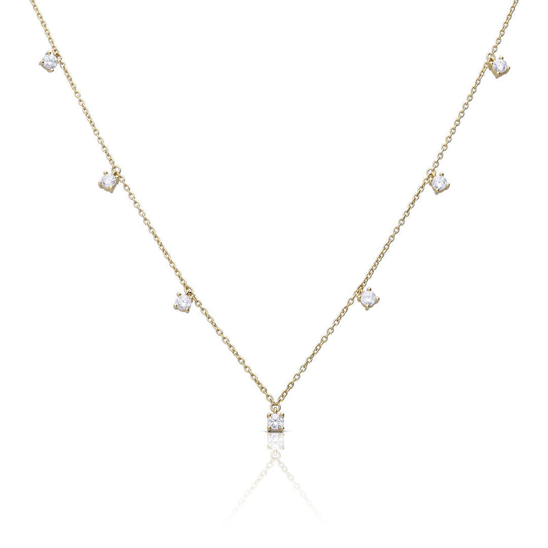 Diamonfire Claw Set Zirconia Station Necklace