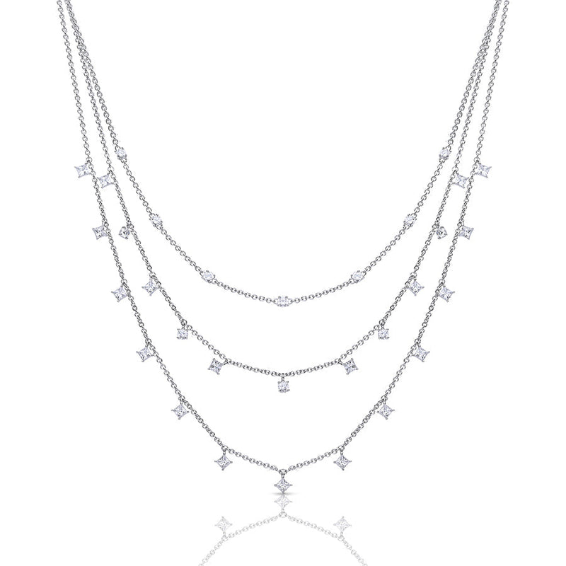 Diamonfire Triple Layered Necklace