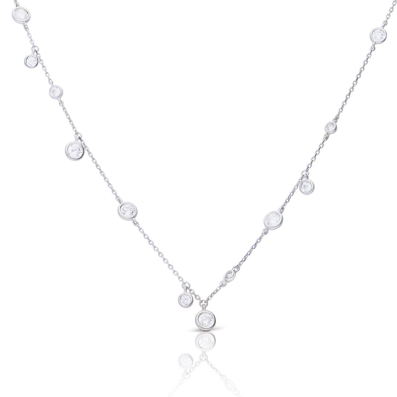 Diamonfire Bezel Set Zirconia Station Necklace