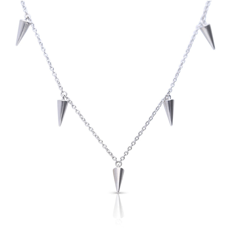 Diamonfire Plain Spiked Station Necklace