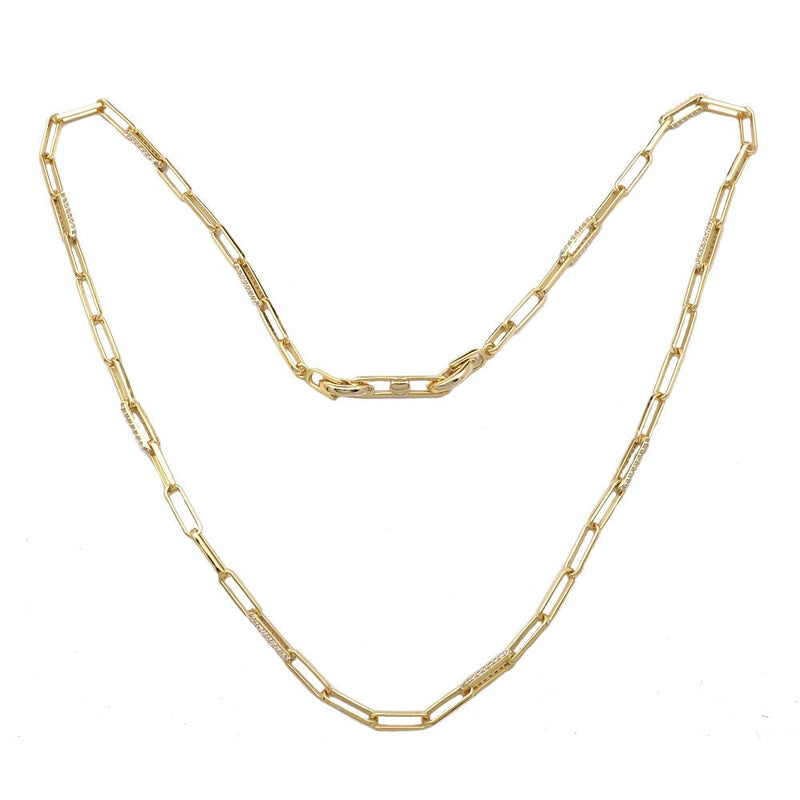 Diamonfire Chain Necklace with Pave Zirconia Links