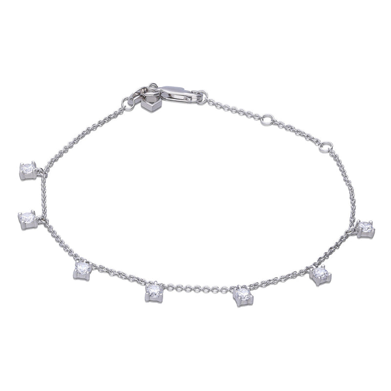 Diamonfire Claw Set Zirconia Station Bracelet