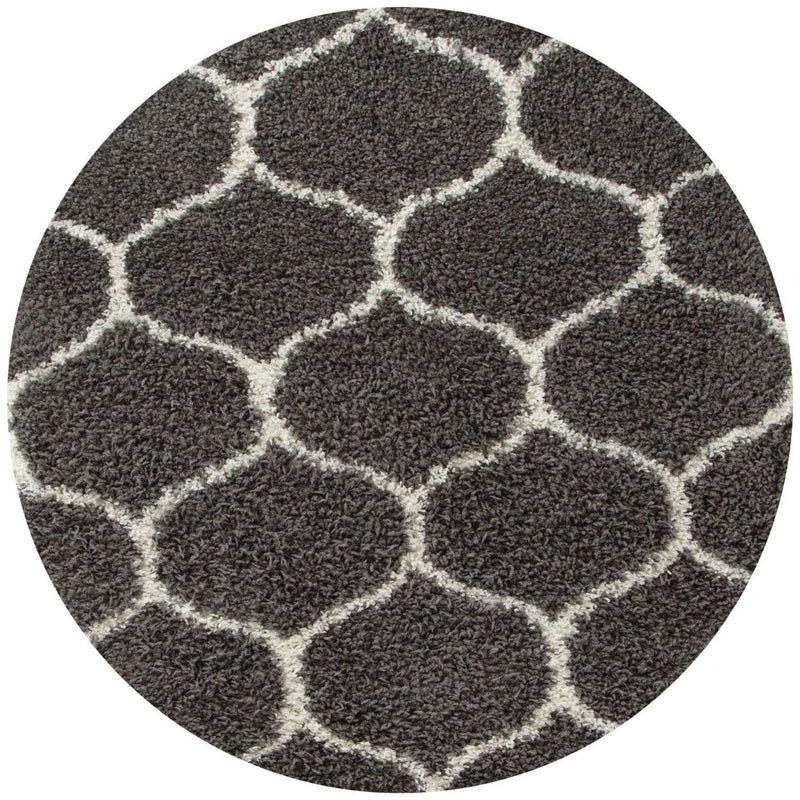Moroccan Dark Grey Shaggy Rug | 640