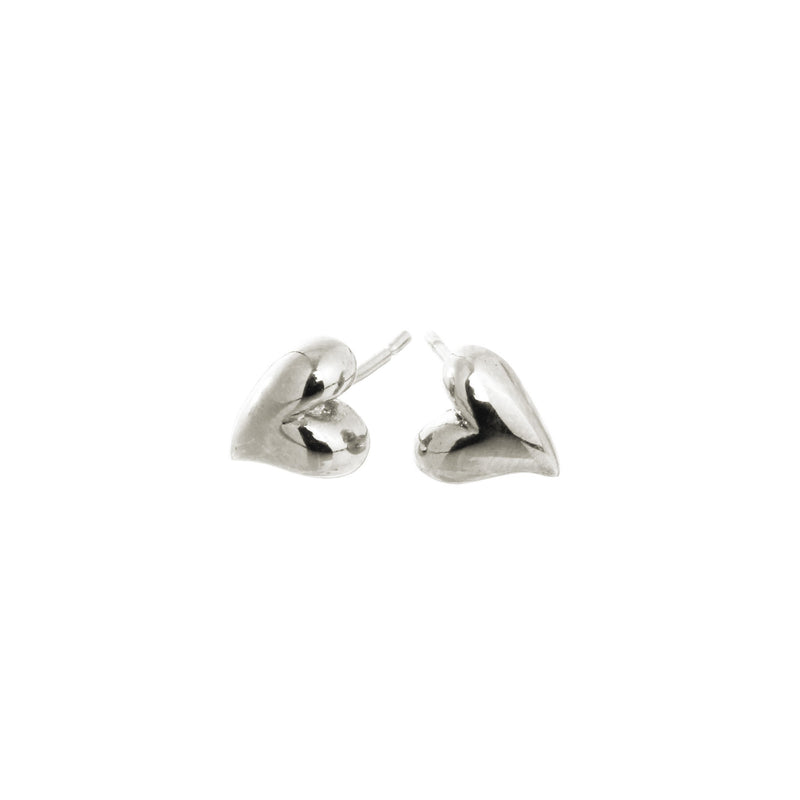Simply Heart Silver Stud Earrings