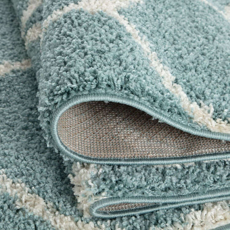 Moroccan Duck Egg Blue Shaggy Rug | 650