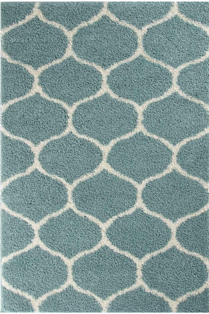 Moroccan Duck Egg Blue Shaggy Rug | 650