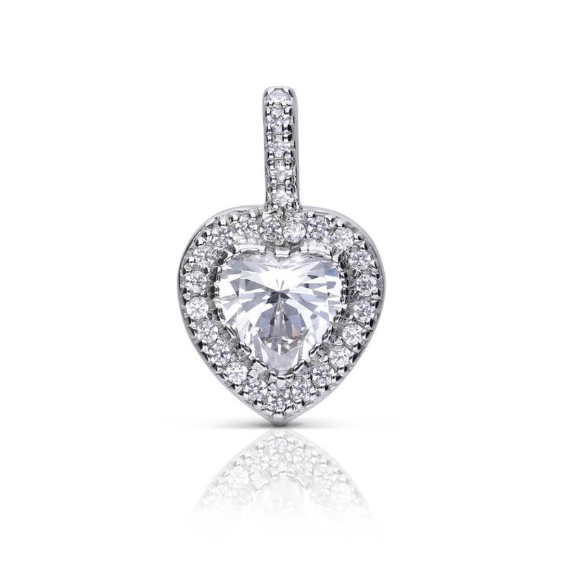 Diamonfire Pave Set Zirconia Heart Pendant