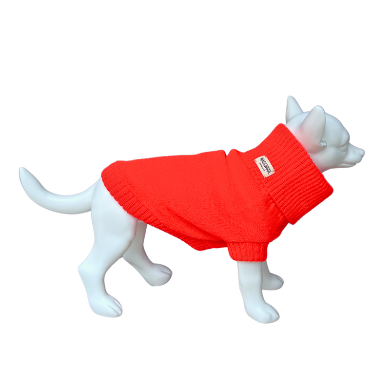 Lava Orange British Wool Dog Jumper