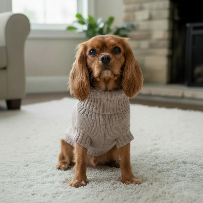 Oatmeal British Wool Dog Jumper