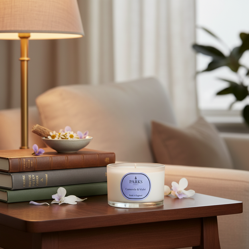 CAMOMILE AND VIOLET TRAVEL CANDLE 70G