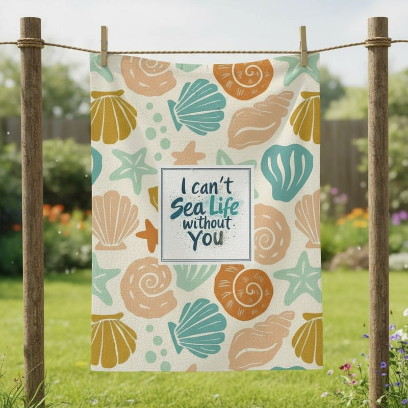 I Cant Sea Life Without You Tea Towel