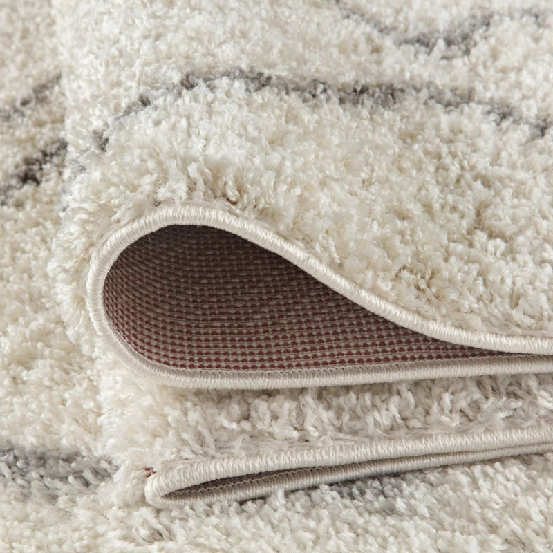 Moroccan Ivory Grey Shaggy Rug | 800