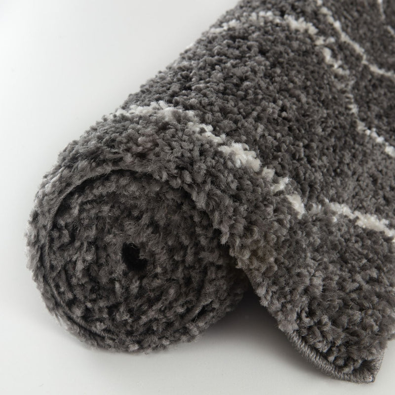 Moroccan Dark Grey Shaggy Rug | 840