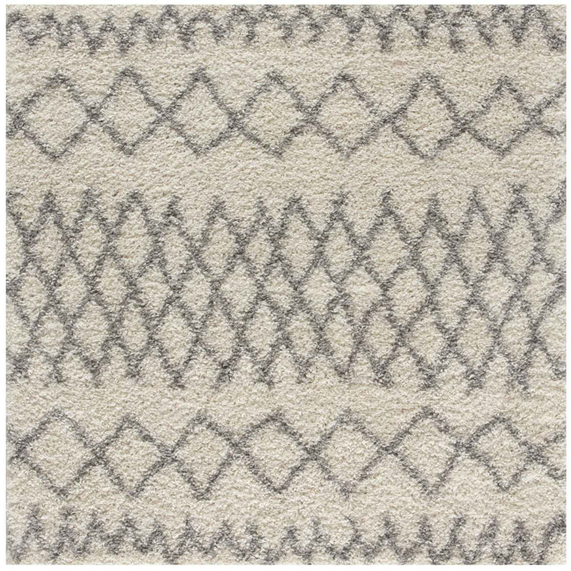 Moroccan Ivory Grey Shaggy Rug | 900