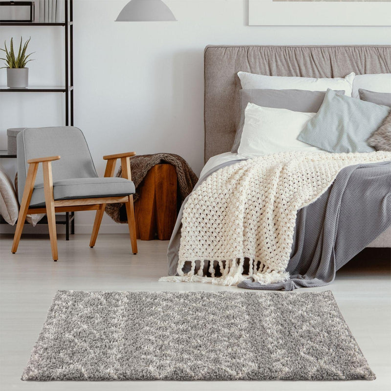 Moroccan Grey Shaggy Rug | 910