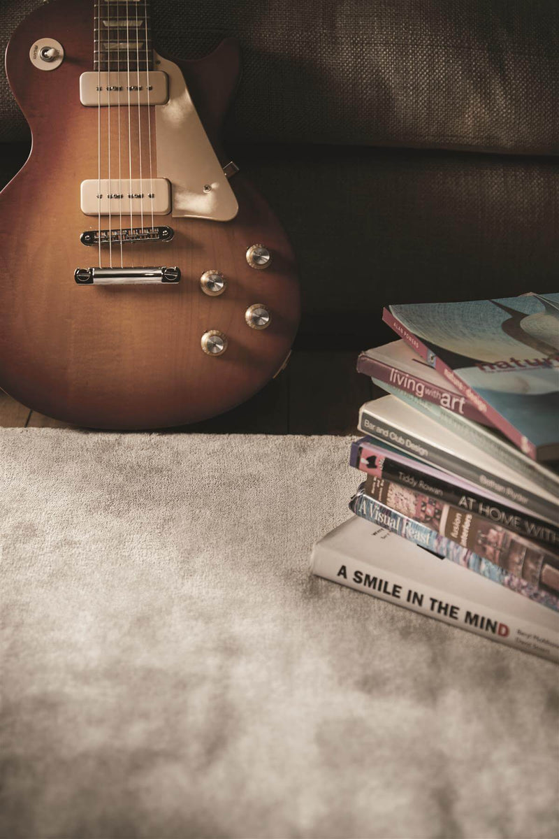 Karma Grey Solid Luxury Viscose Rug