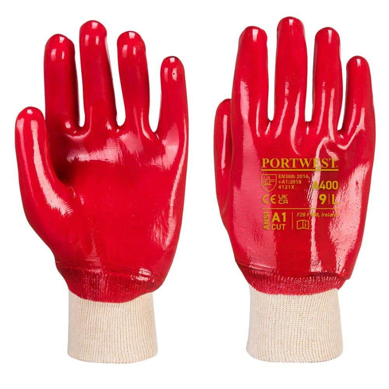 Portwest A400 PVC Knitwrist Gloves